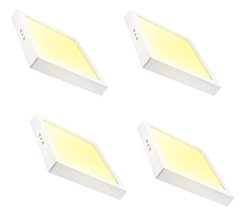 Set X4 Plafon Techo Led 18w Panel Luz Led Excelente 20x20cm 0
