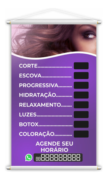 Banner Salão De Beleza Cabeleireiro Tratamentos 60x40cm 0