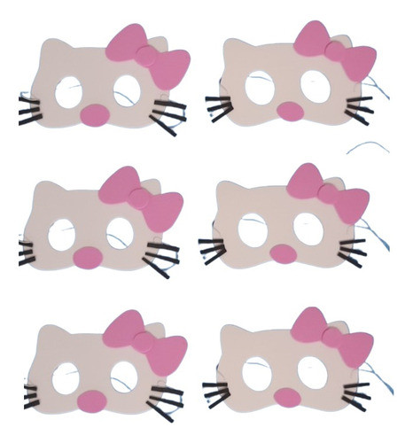 Antifaz Kitty Hello Kitty Cotillon Goma Eva X10  Unidades 0