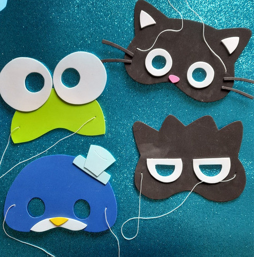 Antifaz Kitty Hello Kitty Cotillon Goma Eva X10  Unidades 1