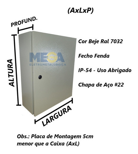 Caixa Montagem Painel Elétrico (comando) 60x40x20 Hermética 1