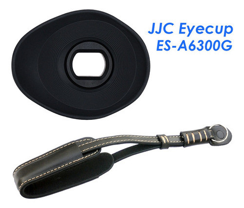 Jjc A6300g Es Oval De Silicagel Ocular + Cuero Pulsera Corre 1
