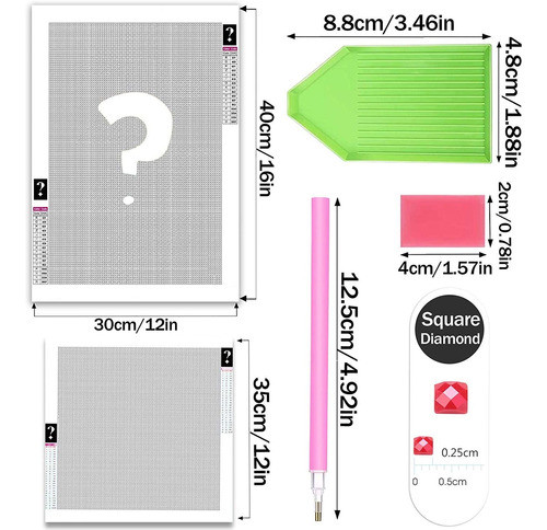 Kit De Pintura Con Diamantes 5d | 14x14 In Y 12x16 In 1