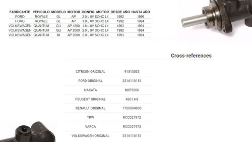 Bomba Freno Vw Quantum/royale 1990. . . Ap 13/16 20,63mm 1