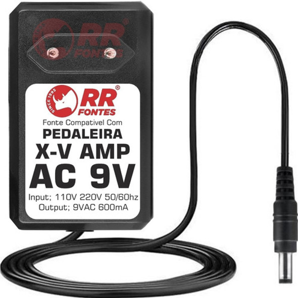 Fonte Carregador Ac 9v Para Pedal Behringer X V-amp Lx1-x 0