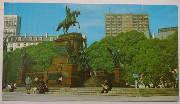 Postal De La Plaza San Martin Con Estampilla De San Martin 1