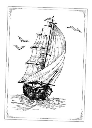 #41 - Barco Antiguo - Lámina Para Transferencias 30 X 40 Cm 0