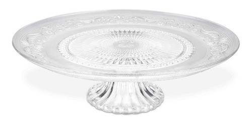 Plato Vidrio Con Pie Para Torta Masas Bandeja 29cm Grande 0