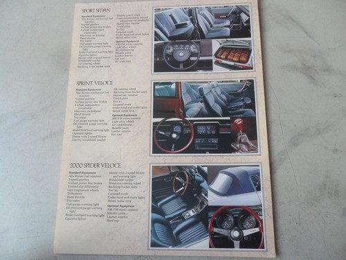 Alfa Romeo Gtv Spider Antiguo Sprint Folleto Catalogo 1