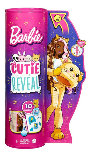 Muñeca Barbie Cutie Reveal Hhg18 Gatito Mattel 0