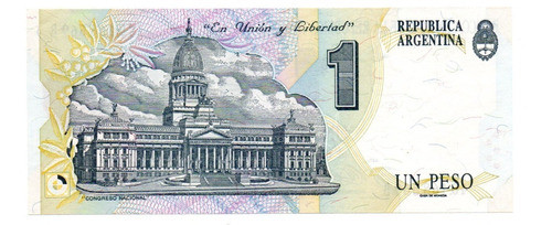 Billete Argentina 1 Peso Convertible 1º Dis Bottero 3002 Sc- 1