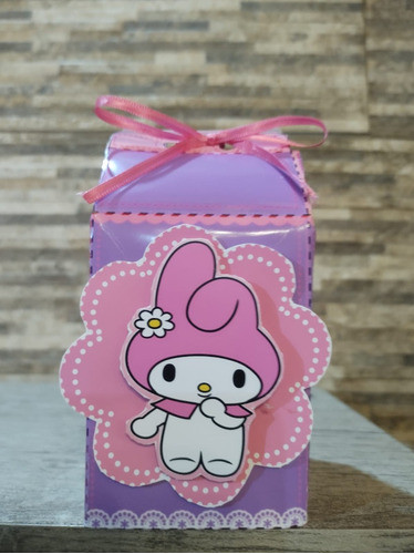 10 Cajitas Milk Box Lila  En 3d De Kuromi Melody 1