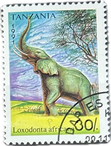 Serie De 6 Estampillas De Tanzania 1991 Elefantes 1
