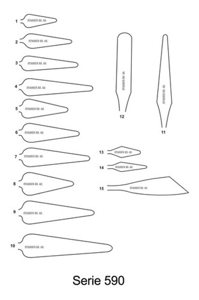 Espátulas Para Oleo N° 8/9/10/15 (590) /  6 Unid. 1 Espátulas Para Oleo N° 8/9/10/15 (590) /  6 Unid. 1