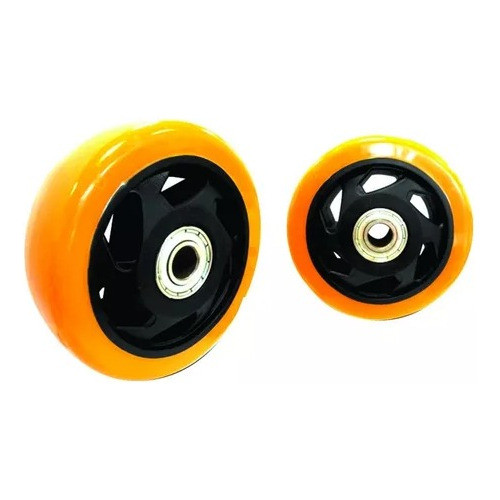 Rueda Sola Doble Rul Nylon Y Poliuretano Naranja X4 U 100mm 0