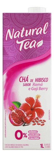 Kit C/6 Chá Branco Natural Tea 1l C/ Hibisco 1
