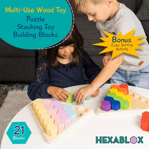 Hexablox 21pcs - Bloques De Apilamiento De Madera - Montesso 1