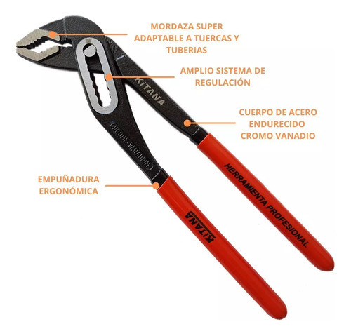 Pinza Pico Loro Cromo Vanadio Kitana Profesional 30cm Largo 1