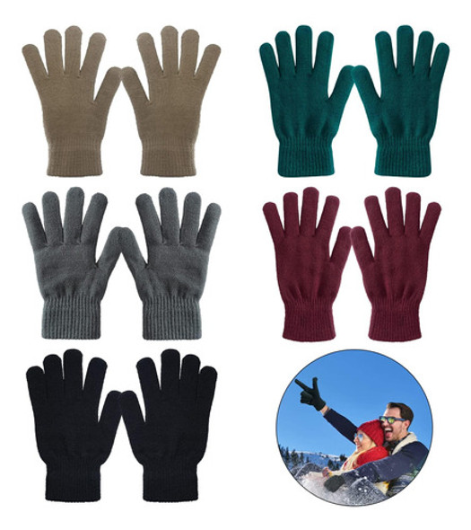 Gledloves 5 Pares De Guantes Elásticos Mágicos De Punto De 0 Gledloves 5 Pares De Guantes Elásticos Mágicos De Punto De 0