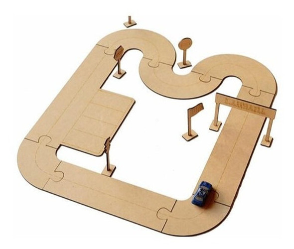 Pista De Autos Para Pintar Con Accesorios Fibrofacil 64x53cm 0