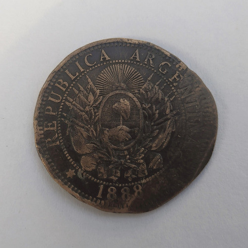Moneda 2 Centavos De Patacón De 1888 Error Cuño 1