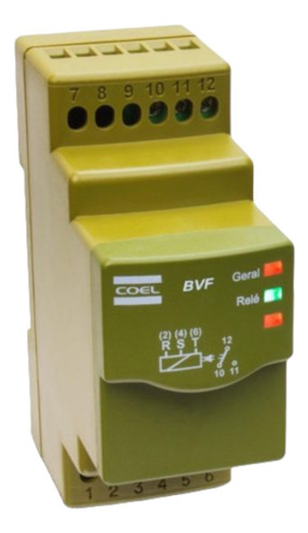Monitor De Tensão Falta De Fase Coel Bvf1-p 208-480vca 8a 0
