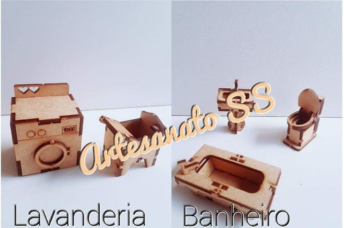Kit 40 Mini Moveis Para Casa De Bonecas Polly 60 Cm-mdf 1