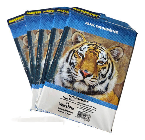500 Folhas Papel Fotográfico 230g Real A4 Glossy Masterprint 0