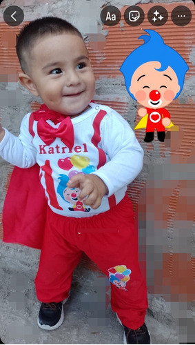 Set De Nene Disfraz Personalizo  Plim Plim Talle 1.2.3 Años 0