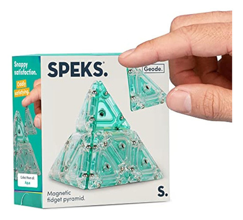 Speks Geode Pyramid 12-piece Building Set - Aqua - Fun Desk 0