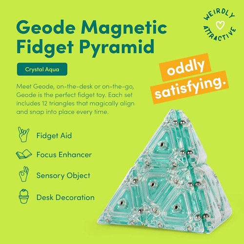 Speks Geode Pyramid 12-piece Building Set - Aqua - Fun Desk 1
