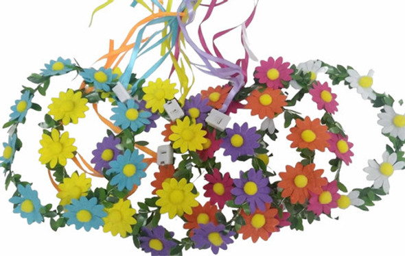 Corona C/luz Y Cinta - Hawaiano - Universo Mágico 0