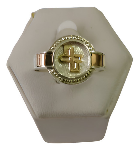 Anillo Escribana Plata Y Oro Con Apliques En Oro Profesional 0
