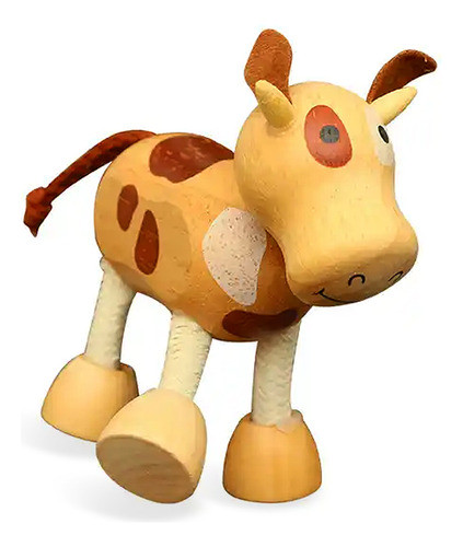 Vaca De Madera Flexible Montessori Juguete 0