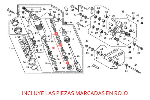 Retenes Amortiguador Trasero Monoshock Para Honda Crf 250 R 1