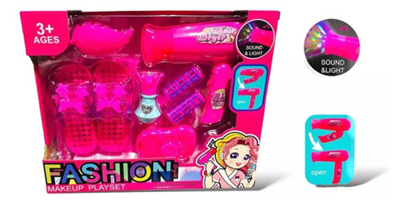 Set Belleza Peluqueria Secador Luz Sonido Zapatitos Camara 0