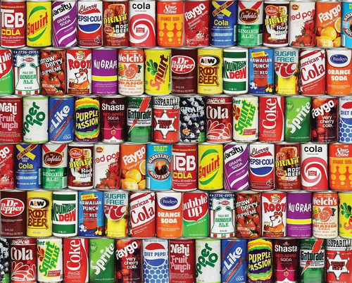 Rompecabezas 1000 Piezas Latas De Refrescos Antiguos Retro 1