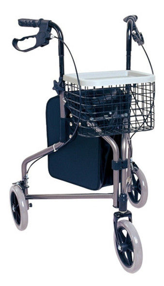 Andador Ortopédico Plegable 3 Ruedas Con Frenos, Canastos 0