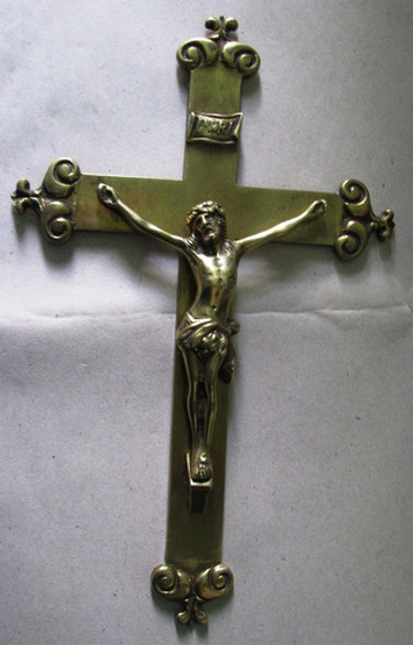 Crucifijo Antiguo Bronce Macizo De 30x19 Cms. Excelente!! 0