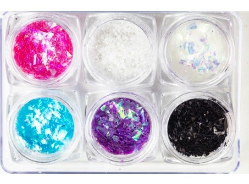 Glitter Forma Irregular  Deco Uñas X 6 0