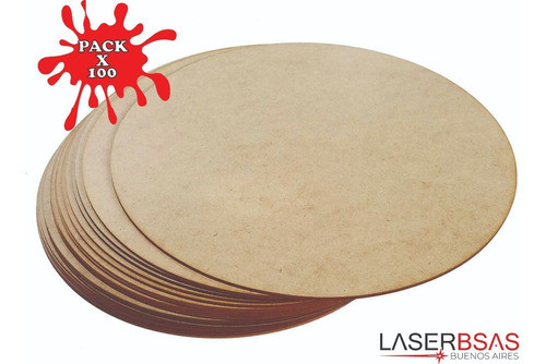 Circulo De Fibrofacil 8cm Ø Diametro Mdf Pack X 100 Unid. 0