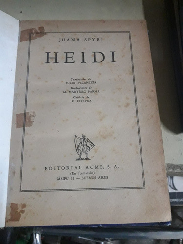 Antiguo Libro De Heidi Año 1953 0
