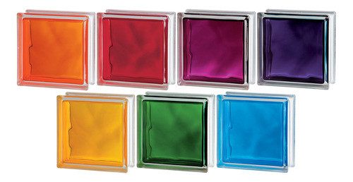 Ladrillo Vidrio Nube Colores Intensos 19x19cm Brilly Red 1