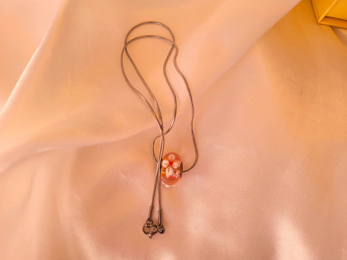 Collar Cordón Fino Ac.q Cdije Plata Cristal Muran Nuevo Dany 0