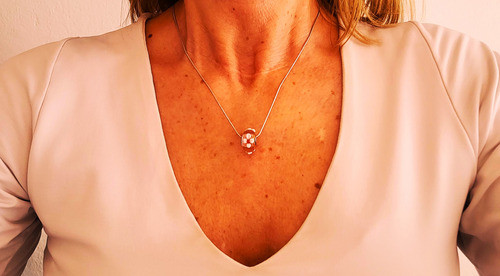 Collar Cordón Fino Ac.q Cdije Plata Cristal Muran Nuevo Dany 1