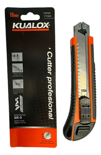 Cutter Trincheta Profesional Reforzado Kualox + 3 Hojas 0