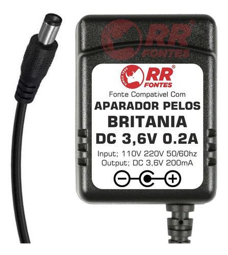 Fonte Carregador 3,6v Para Aparador Pelo Britania Bap05plr 0