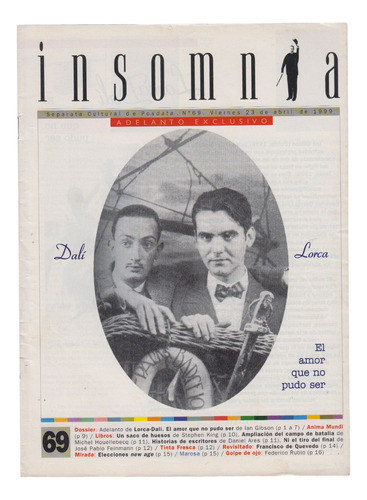 Salvador Dali Y Lorca En Tapa Revista Insomnia Uruguay 1999 0