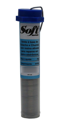Solda Em Fio Soft Tubinho 1,0mm 25g Com Fluxo Para Soldar 0