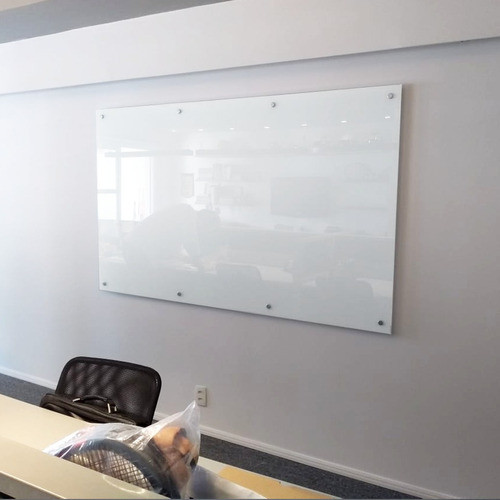 Quadro De Vidro Branco 120x90 Com Suportes 0